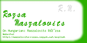 rozsa maszalovits business card